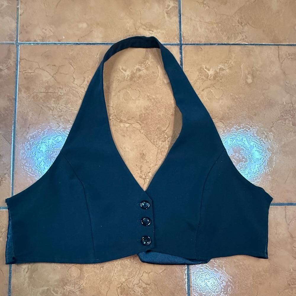 Black Sleeveless Backless Bustier Crop Top